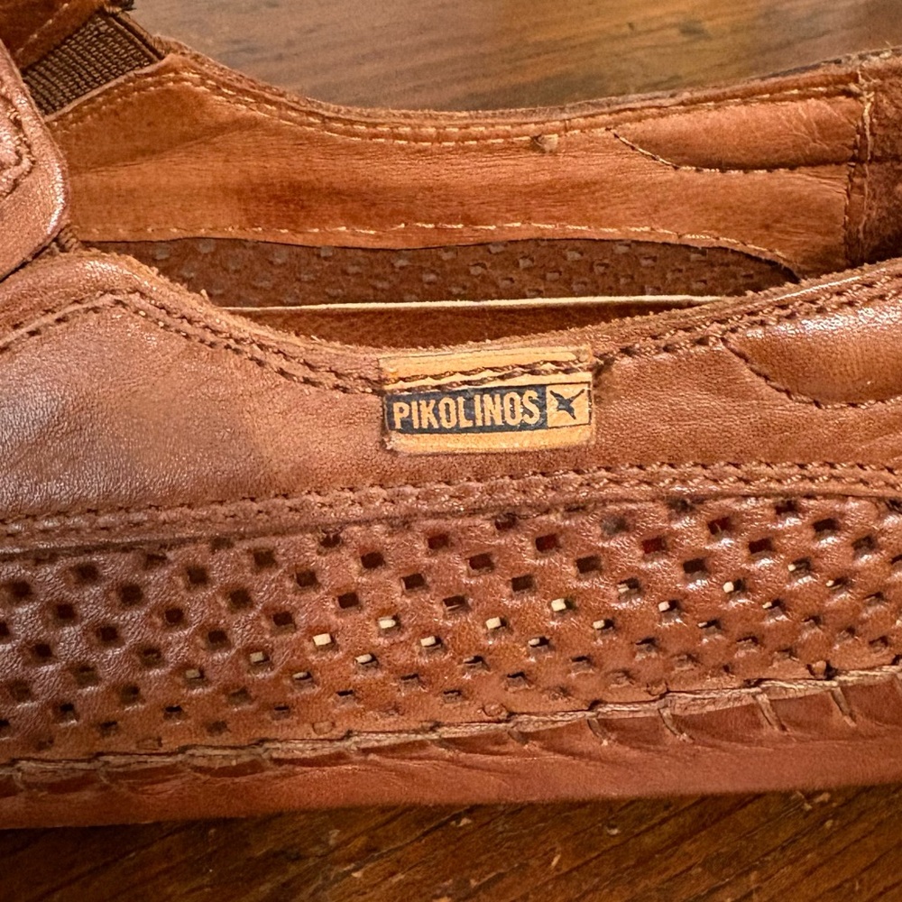 PIKOLINOS Tan Perforated Slip-On Loafers - Picture 3 of 11
